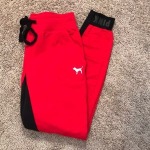 PINK Joggers- Red and black, X-small
